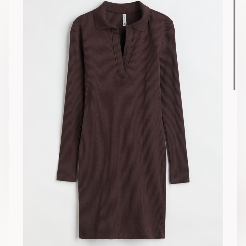 HM COLLARED RIBBED DRESS